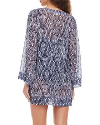 V Neck Front Tie Dress Swim Cover-Up