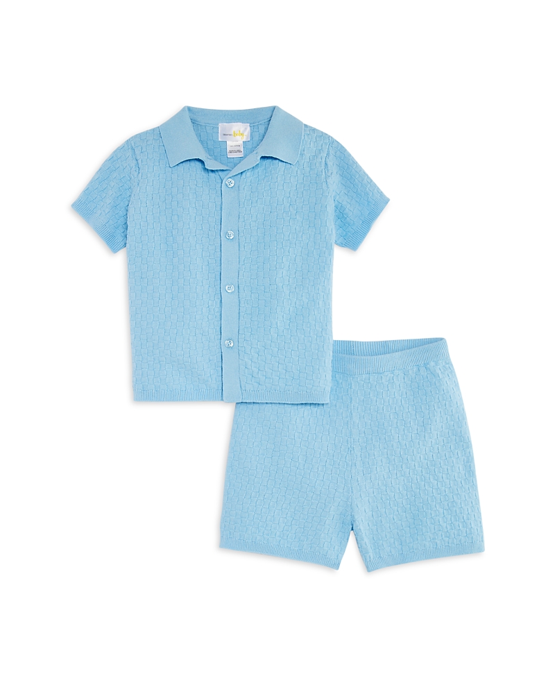 Bloomie's Baby Boys' Box Stitch Knit Shirt & Shorts Set, Baby - Exclusive