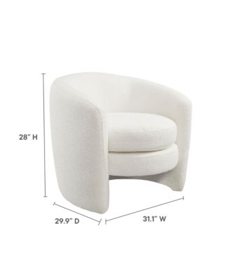  Affinity Upholstered Boucle Fabric Curved Back Armchair