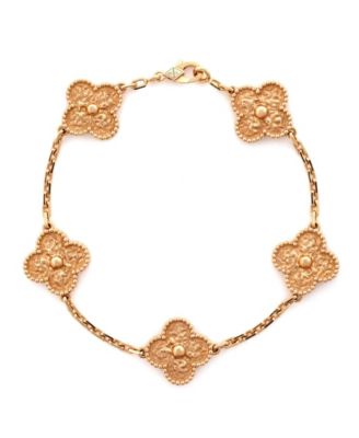  Vintage-like Alhambra 5 Motifs Bracelet 18K Rose Gold