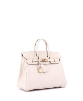 Birkin 25 Handbag Light Togo with Rose Gold Hardware