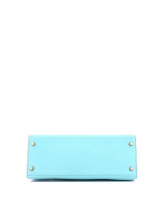 Kelly 28 Handbag Blue Epsom with Gold Hardware