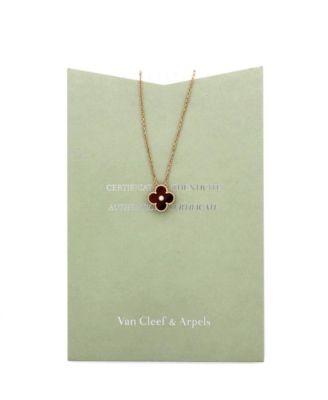 Vintage-Like Alhambra Pendant Necklace Limited Edition 18K Rose Gold and Bull's Eye with Diamond, 18.5"