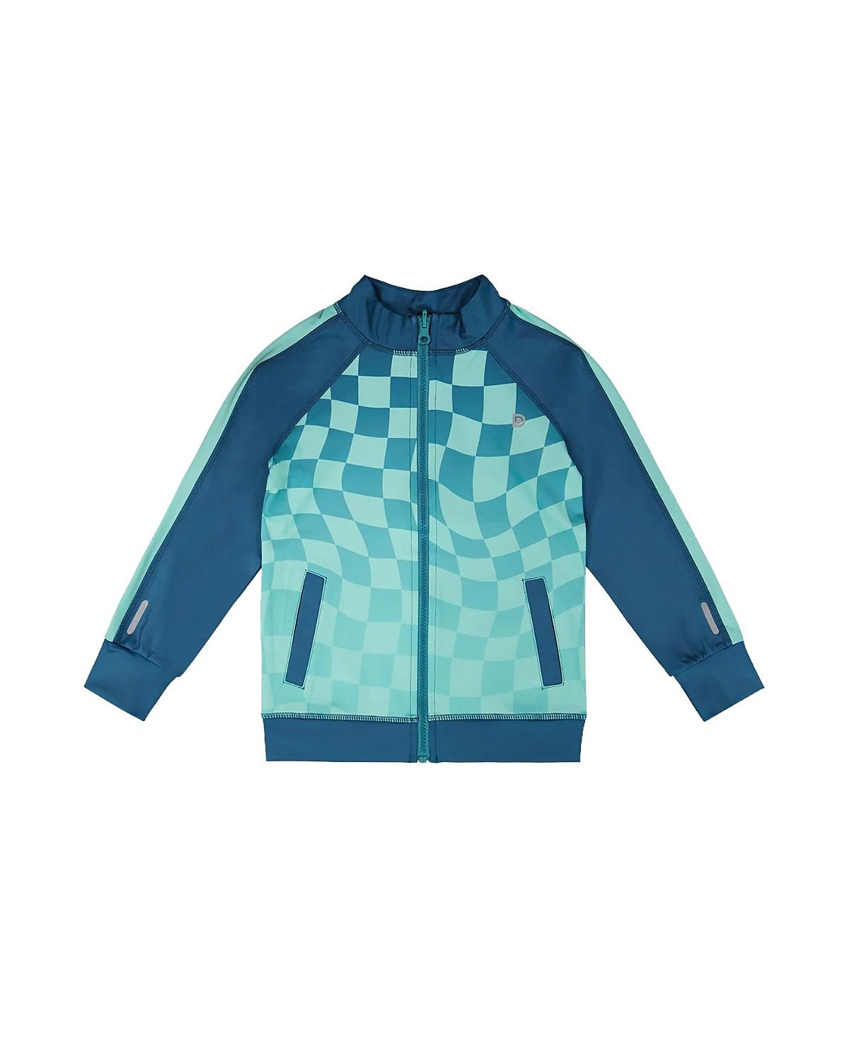 Deux par Deux Boys' Full Zip Athletic Cardigan Checkerboard - Little Kid