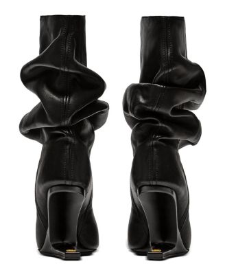 Women's "No Wedge" Smooth Leather Ankle Boots