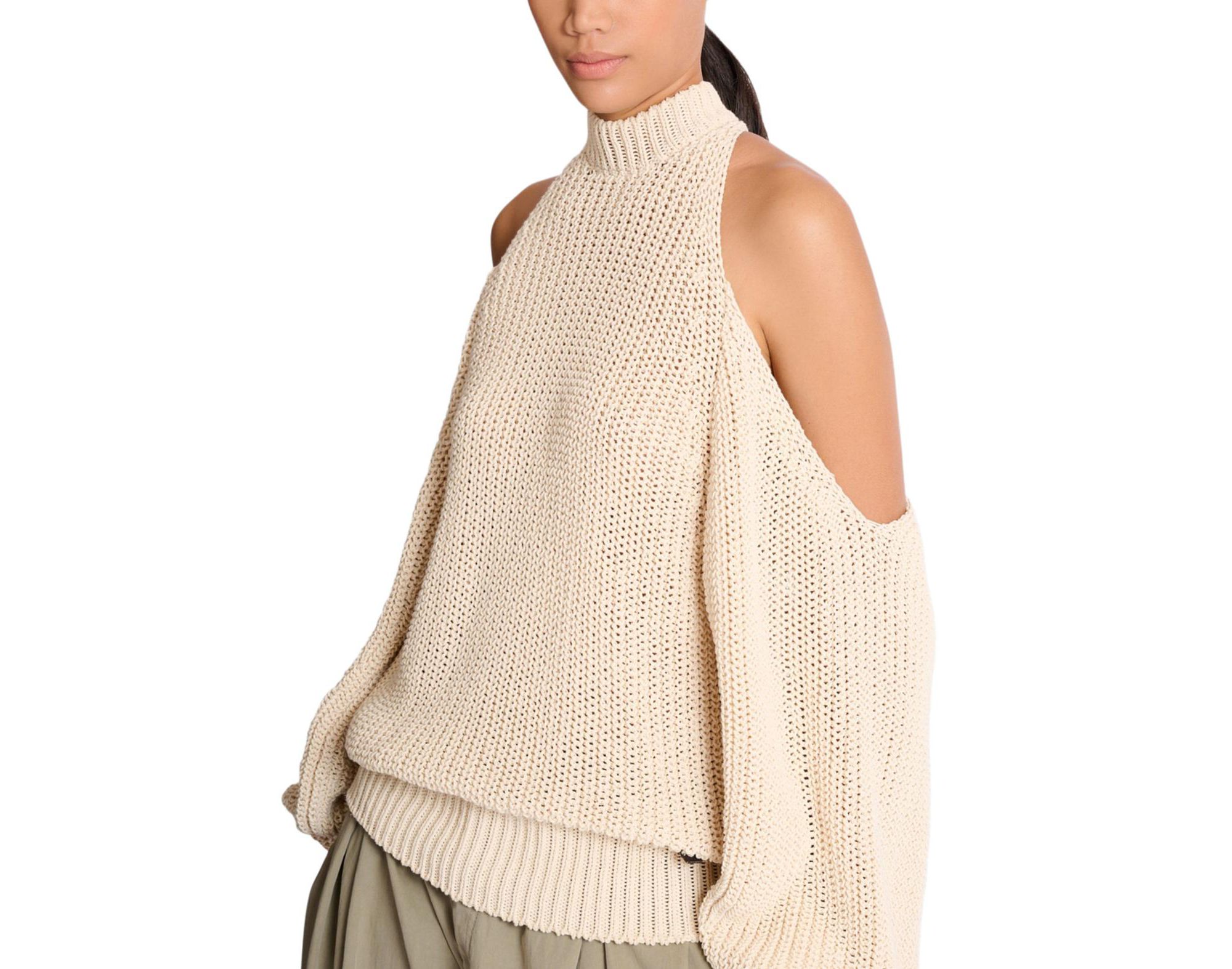 Cotton Knit Open-Shoulder Jumper — Image 4