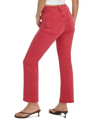 Good Icon Mid Rise Straight Leg Ankle Jeans in Cherry Red