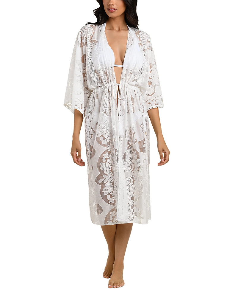 La Blanca Pearl Front Tie Kimono Swim Cover-Up