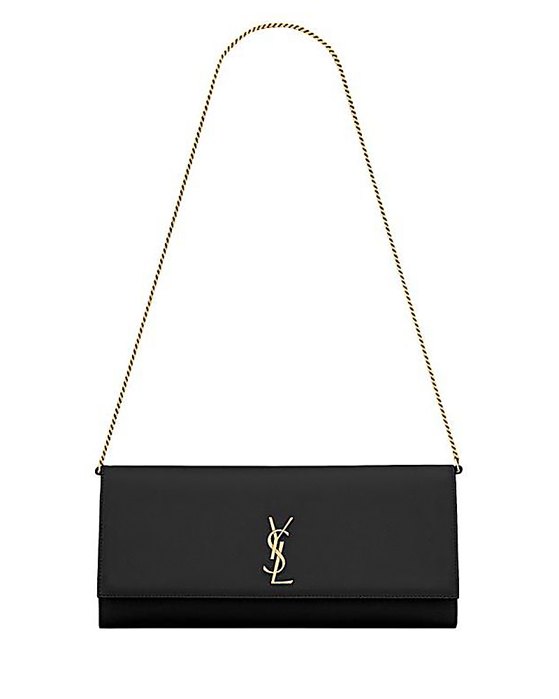 Saint Laurent Kate Clutch In Grain De Poudre Leather