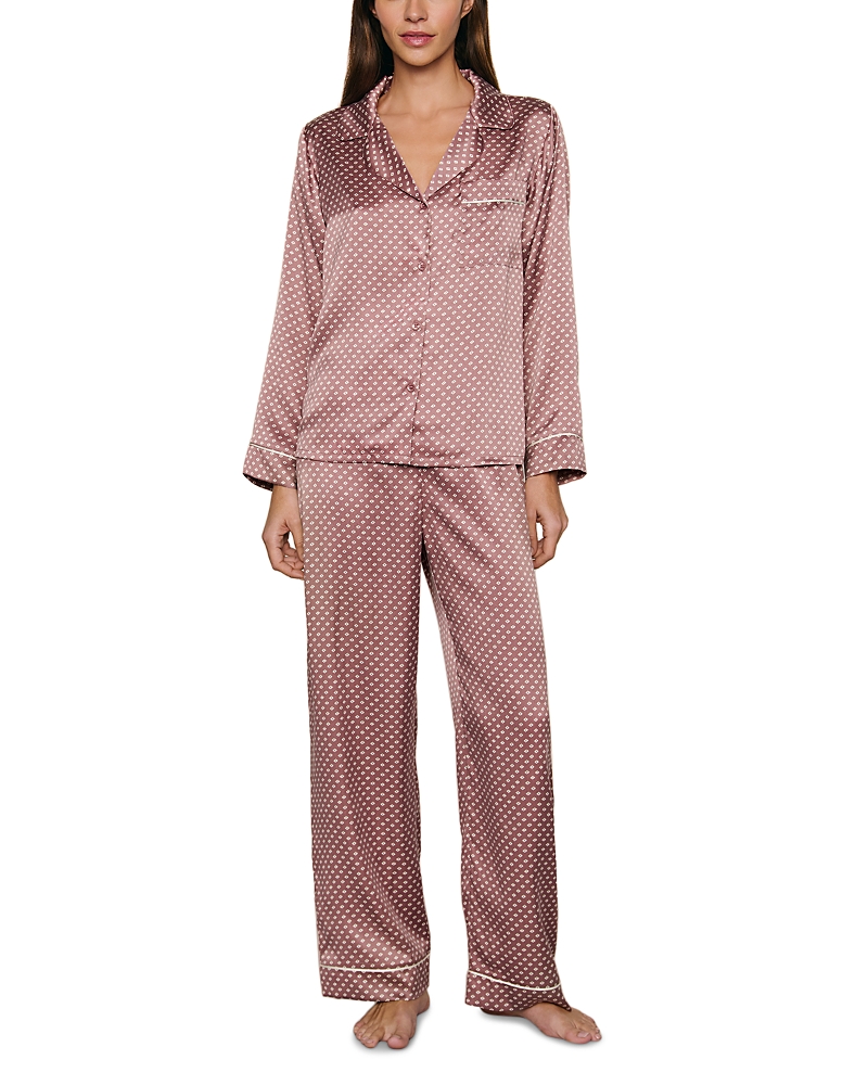 Eberjey Inez Printed Washable Silk Long Pajama Set