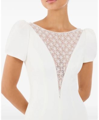 Empress Puff-sleeve Crystal-embellished Maxi Dress