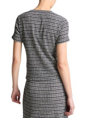 Checked Crewneck Top