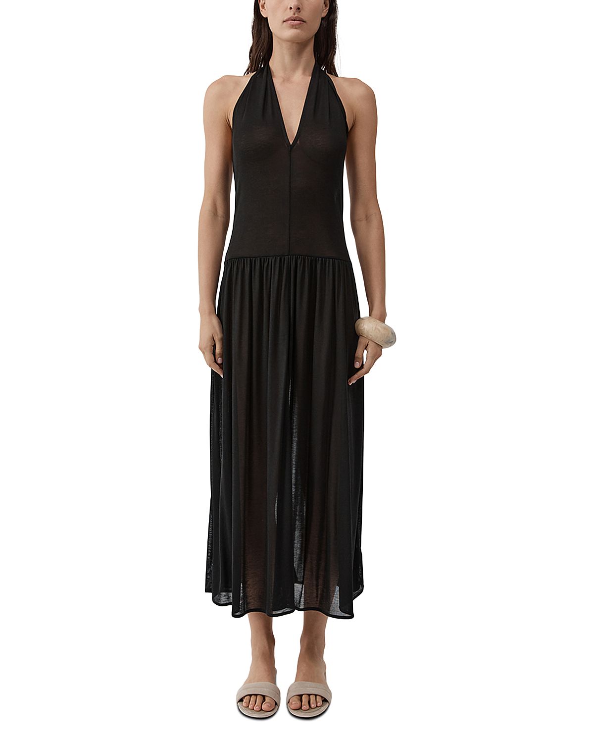 St. Agni Fluid Jersey Halter Dress