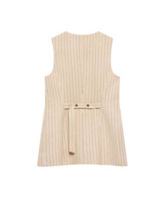  Women's Pinstripe Longline Waistcoat