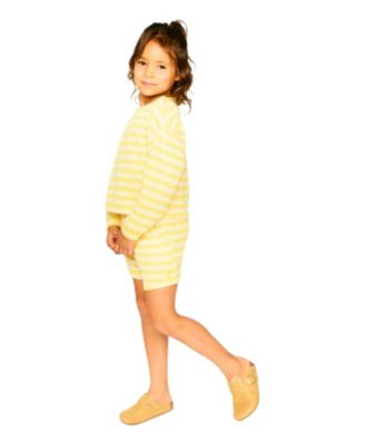 Girls' Elastic Waist Scoop Pockets Striped Shorts - Little Kid