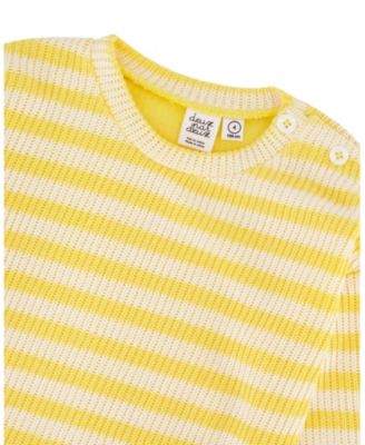 Girls' Long Sleeve Cropped Striped Sweater - Little Kid