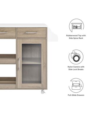 Culinary Kitchen Cart with Spice Rack