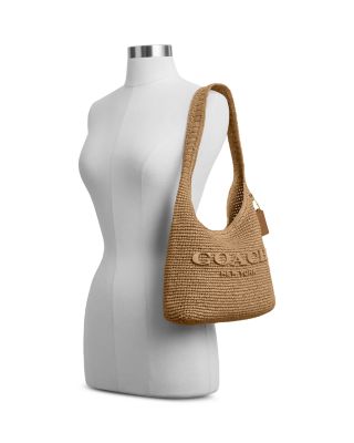 Brooklyn 28 Small Shoulder Raffia Bag in Brown