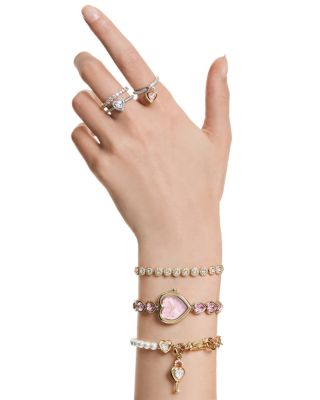 Idyllia Crystal & Cubic Zirconia Heart Charm Motif Ring