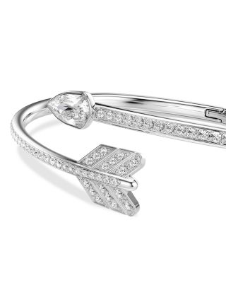Idyllia Crystal Arrow Bypass Bangle Bracelet