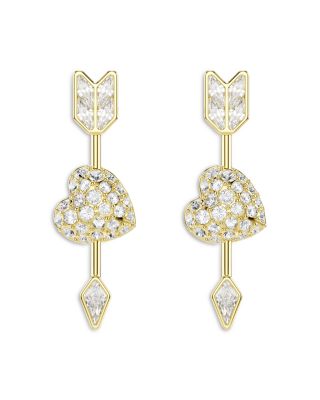 Idyllia Crystal Heart Arrow Drop Earrings
