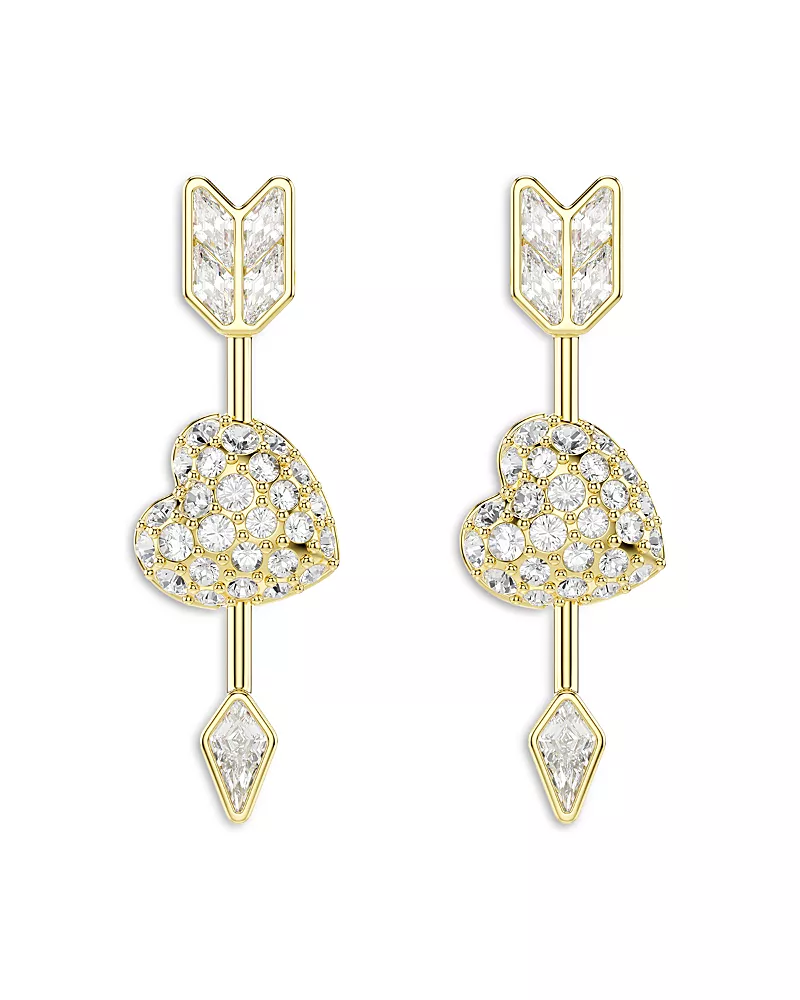 Swarovski Idyllia Crystal Heart Arrow Drop Earrings