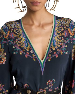 Mini Blouson Dress with Belt