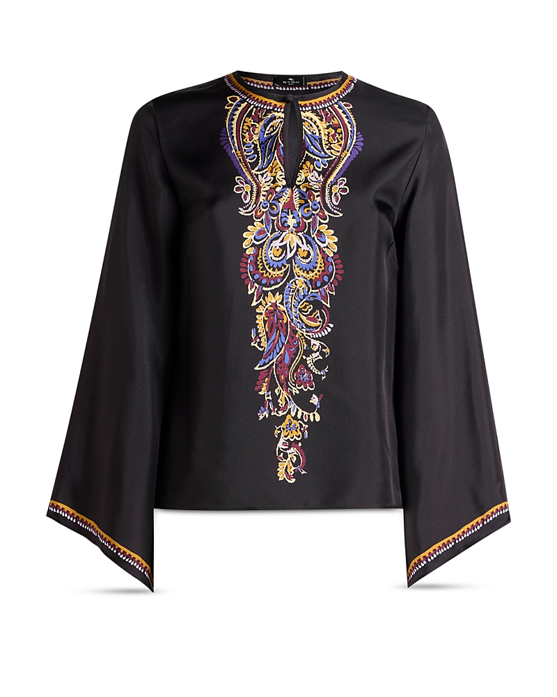 Etro Keyhole Blouse with Flared Sleeves