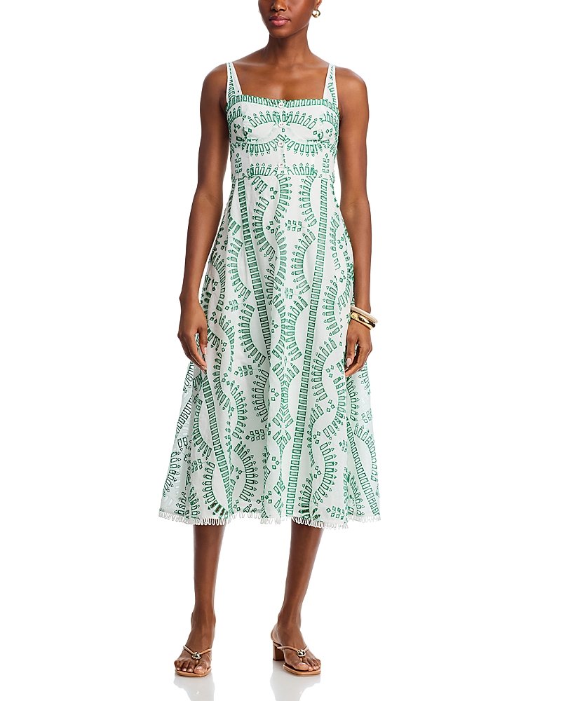 Moon River Embroidered Detail Midi Dress