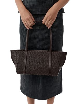 Bateau Slim Woven Leather Tote