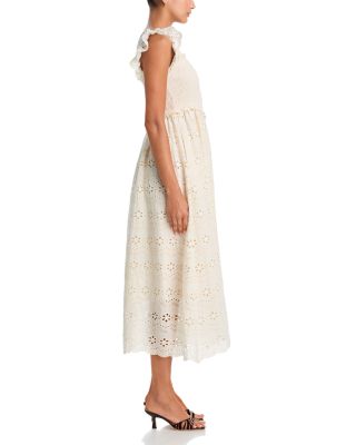 Eyelet Smocked Midi Dress - Exclusive