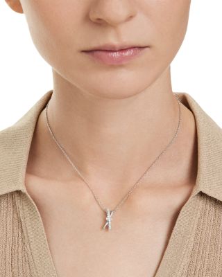 Hyperbola Cubic Zirconia Triple Hoop Pendant Necklace, 14.87-17.75"