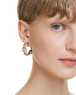 Gema Mixed Crystal Open Hoop Earrings