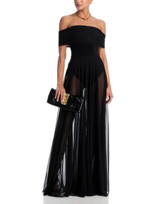 Sleeveless Cowl Neck Flared Gown