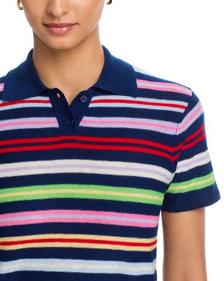 Extrafine Cashmere Novelty Stripe Polo Shirt