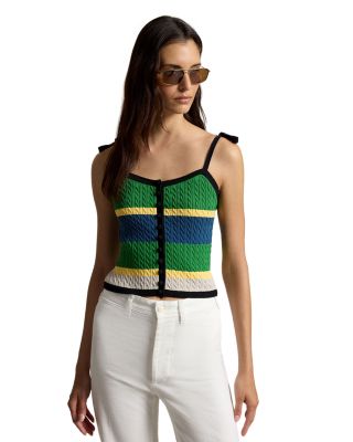 Color Blocked Cable Knit Tank Top