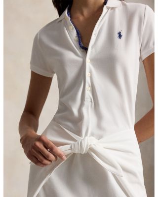 Tie Front Mesh Polo Dress