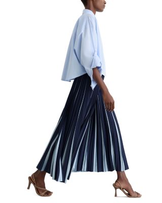 Serena Two Tone Pleated Midi Skirt