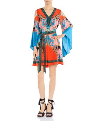 Silk Belted Mini Dress