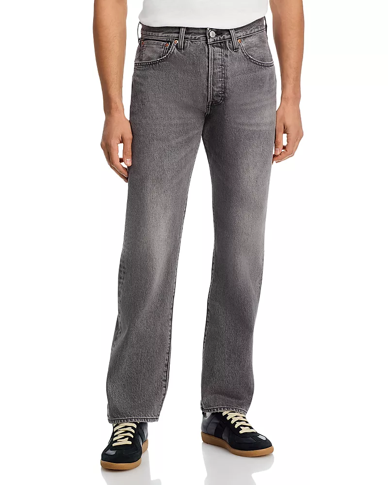Levi's 501 Relaxed Fit Jeans in Black Ash Selvedge - Exclusive