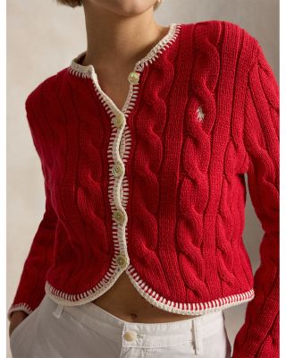 Cable Knit Cropped Cardigan