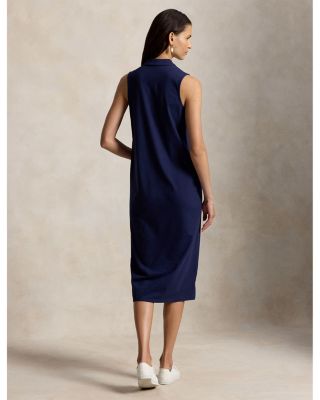 Stretch Cotton Sleeveless Polo Dress