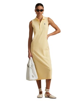 Stretch Cotton Sleeveless Polo Dress