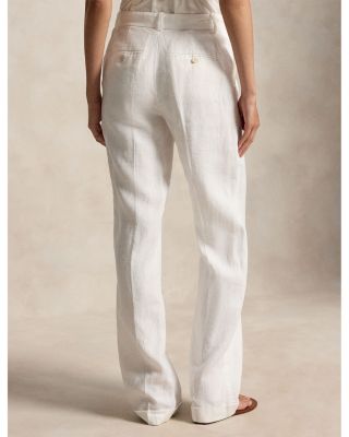 Linen High Rise Relaxed Straight Pants