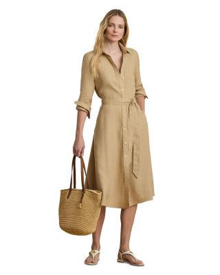 Belted Linen Shirtdress