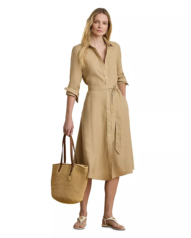 Lauren Ralph Lauren Belted Linen Shirtdress