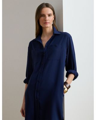 Button Trim Ribbed Cotton Blend Dress