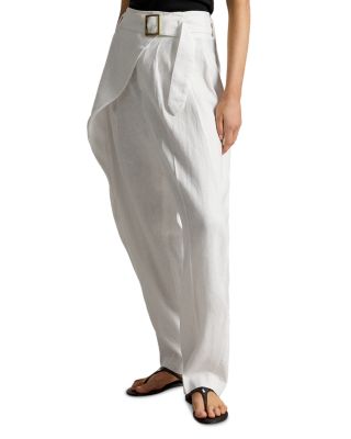Linen Tapered Wrap Pants