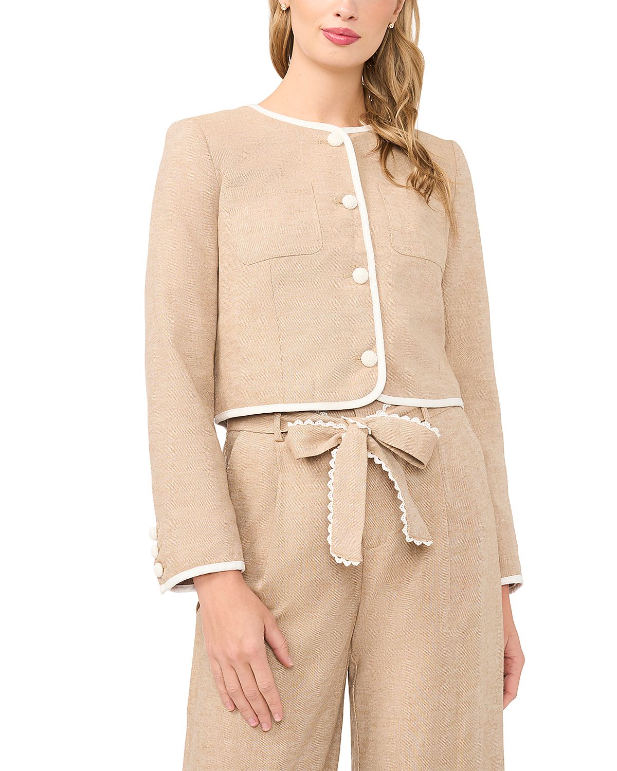 CeCe Contrast Patch Pocket Jacket
