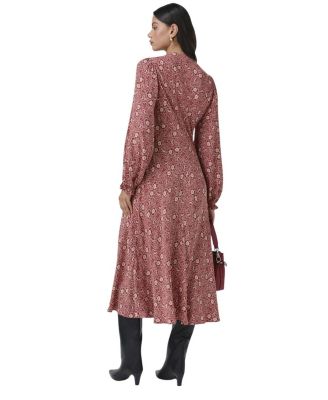 Stella Floral Crepe Tie Front Midi Dress